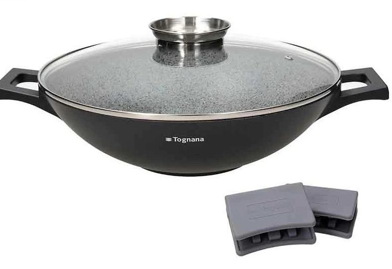 WOK 32cm 2 RUČKE + POKLOPAC I DRŽAČI AMBIZIOSA 