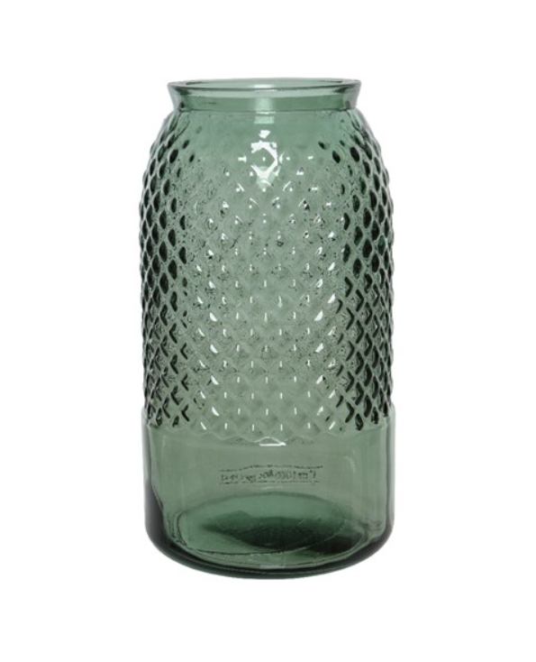 Staklena vaza KER 599‑C – fi 15 cm, visina 28 cm