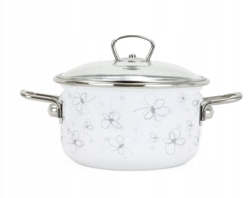 BELIS emajlirani lonac s poklopcem – 1,5 L, 16 cm (Premium White)