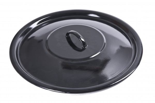 Poklopac 40 cm s metalnom ručkom – emajlirani, crni