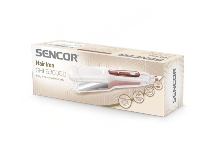Sencor SHI 6300GD je 3-u-1 pegla za kosu s izmjenjivim pločama