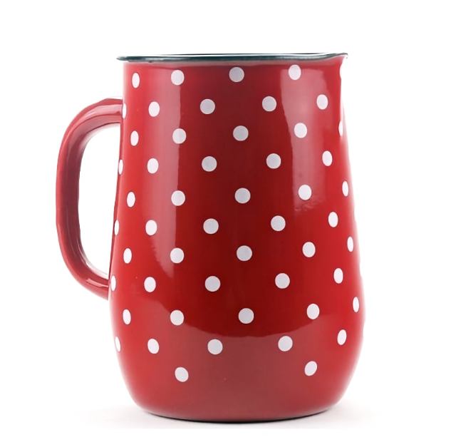 VRČ EMAJLIRANI 2,5L TOČKICA CRVENA