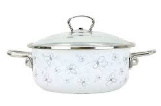 LONAC NISKI S POKLOPCEM 16 CM 1,25LD BIJELO/CVIJET