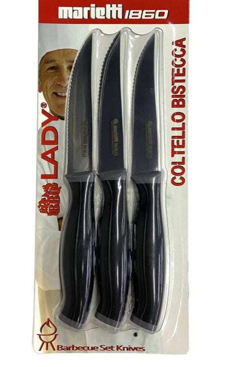 SET NOŽEVA 3/1 BBQ LADY LINE PROFESSIONAL 11CM CRN