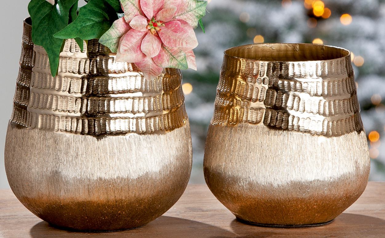 Tegla dekorativna metalna DAS 351‑2 – zlatna, 20 × 17,5 cm