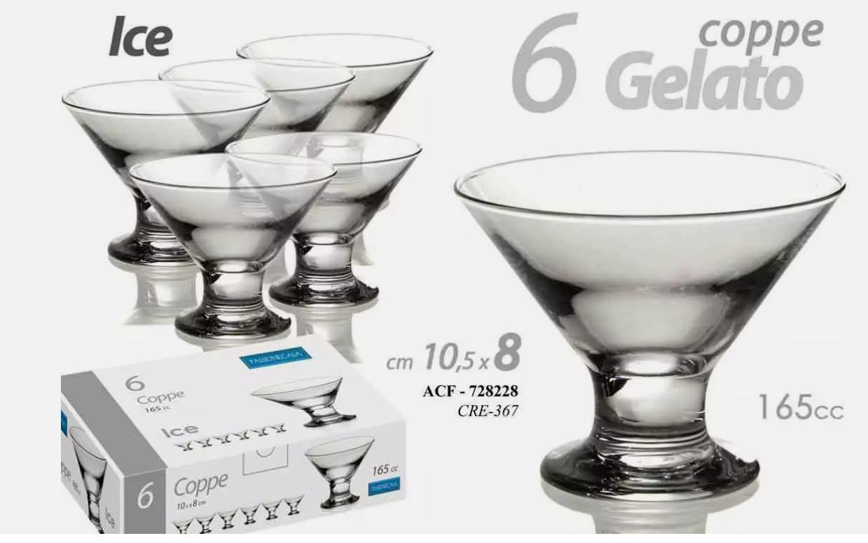 ČAŠE ZA SLADOLED  SET 6/1 165 CC