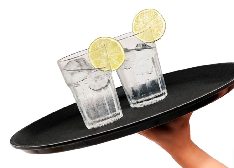 POSLUŽAVNIK CRNI PROTUKLIZNI 36 CM