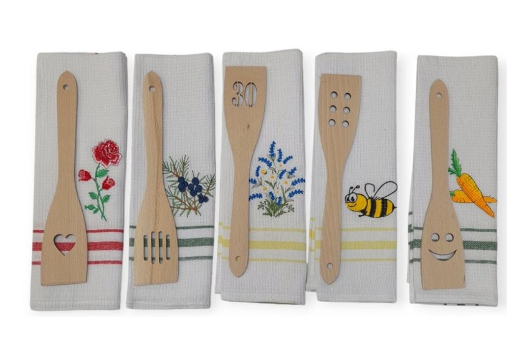 SET KUHINJSKA KRPA + ŠPATULA  DRVENA