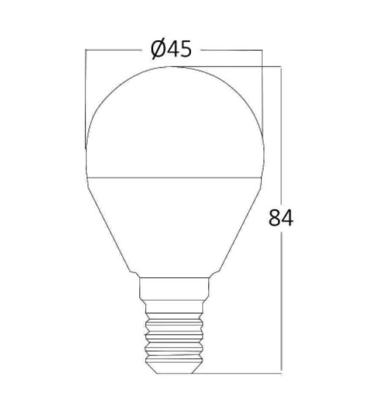 BRAYTRON ŽARULJA LED 5W 3000K 450lm E14 IP20 KUGLI