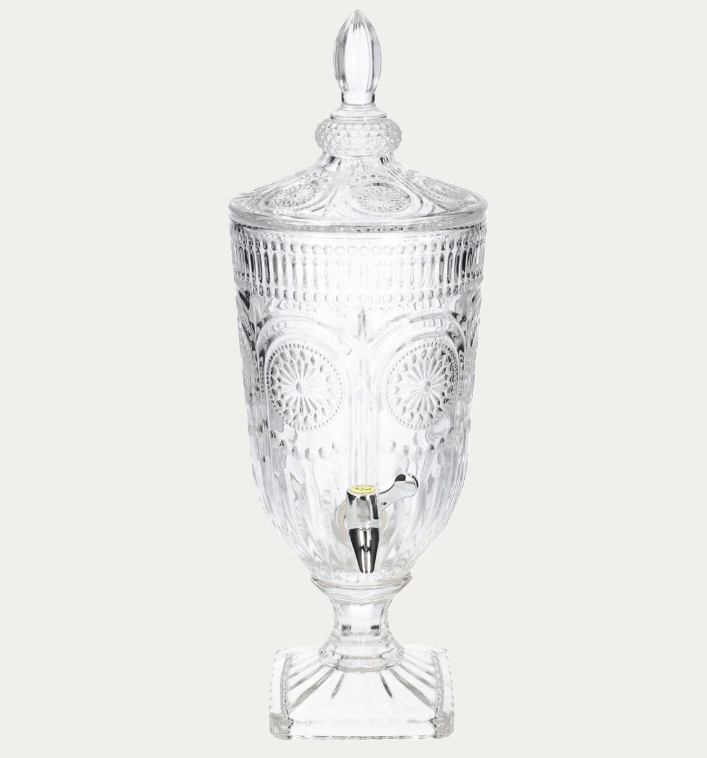 Stakleni dozator za piće s postoljem i pipcem BARREL – 3 l