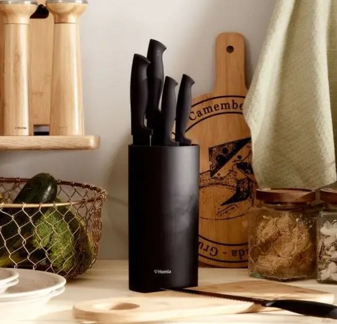 SET NOŽECVA U CRNOJ BOJI 6 DIJELOVA