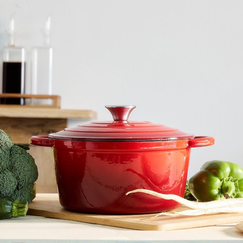 LONAC ANDREAS CRVENI - LJEVANO ŽELJEZO 4 L 28 CM