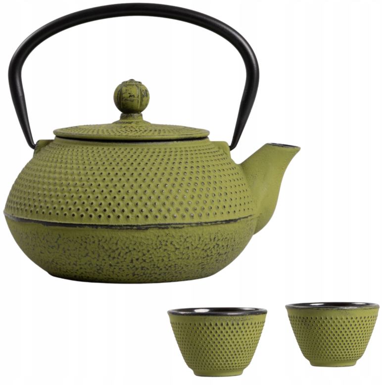 VRČ  0,8 L + 2 ZDJELE LJEVANO ŽELJEZO ZELENI