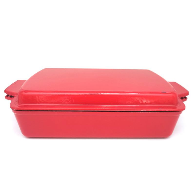 PRAVOKUTNI  EMAJLIR PEKAČ OD LJEVANOG ŽELJEZA 38CM