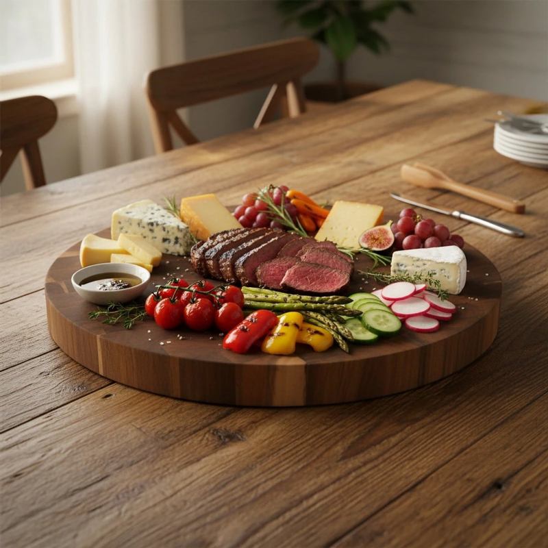 GRILL KING OKRUGLA DASKA  2 LICA DRVO AKACIJE 35/3