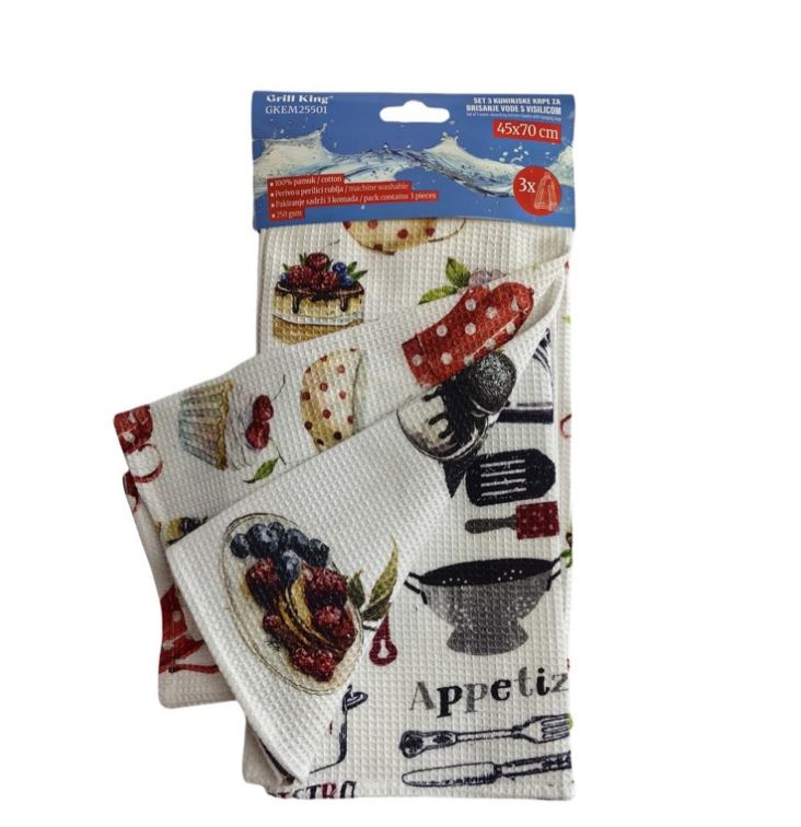 SET KUHINJSKE KRPE 3/1  SA SVOJSTVOM UPIJANJA VODE