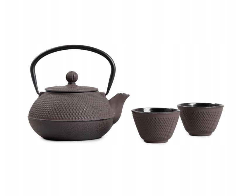 ČAJNIK OD LJEVANOG ŽELJEZA 0,8L+ 2  ZDJELE  SMEĐI