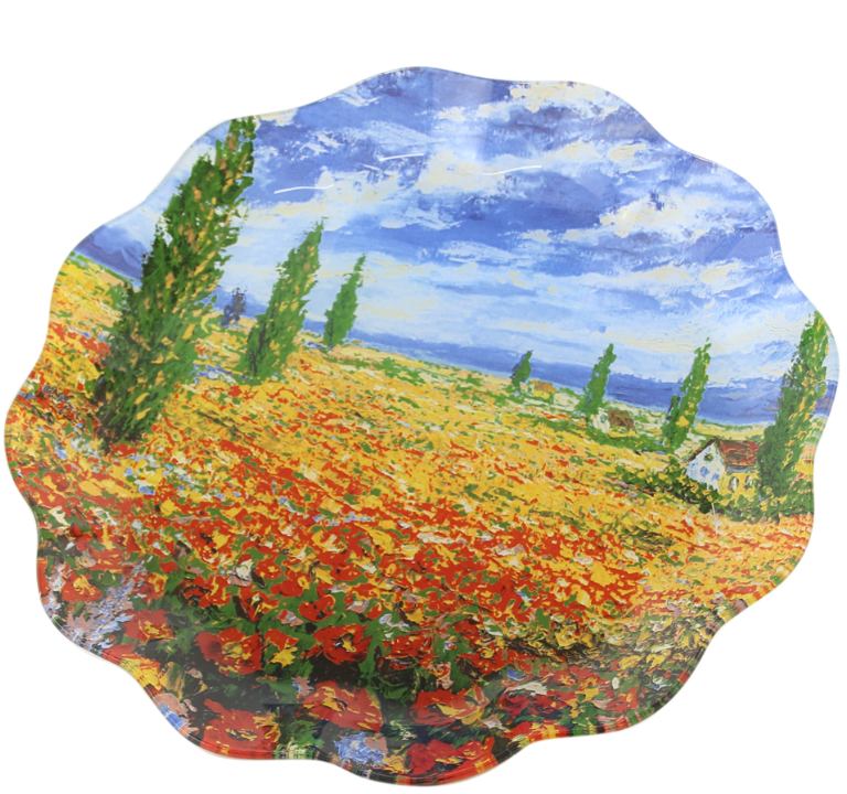Renoir valoviti stakleni pladanj – 30 cm