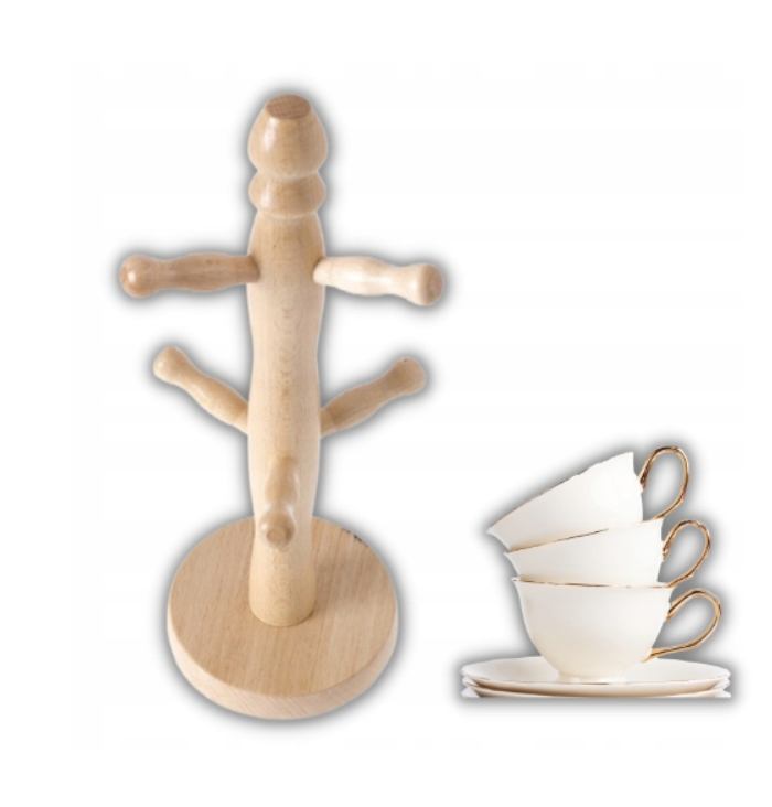 Drveni stalak za šalice 