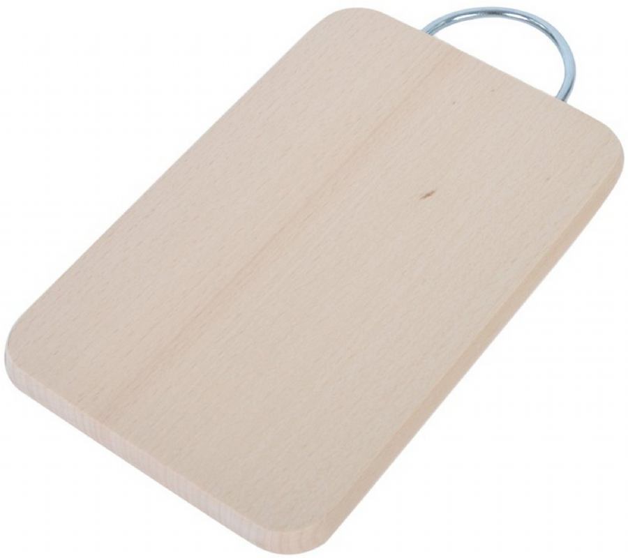 Drvena daska za rezanje i posluživanje 30 x 20 cm s metalnom ručkom