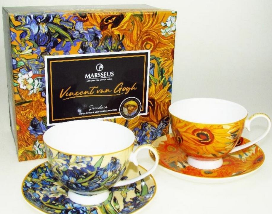 Set šalica za kapučino Iris + Suncokreti – 2/1