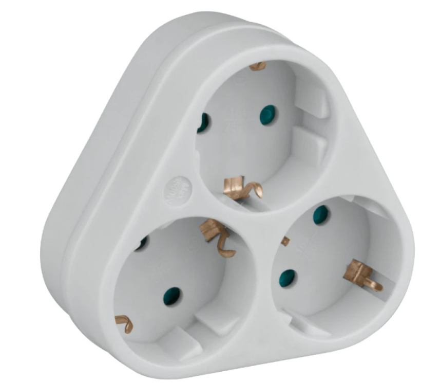 Schuko električni razdjelnik DPM SP903W – 3 utičnice s uzemljenjem, bijela