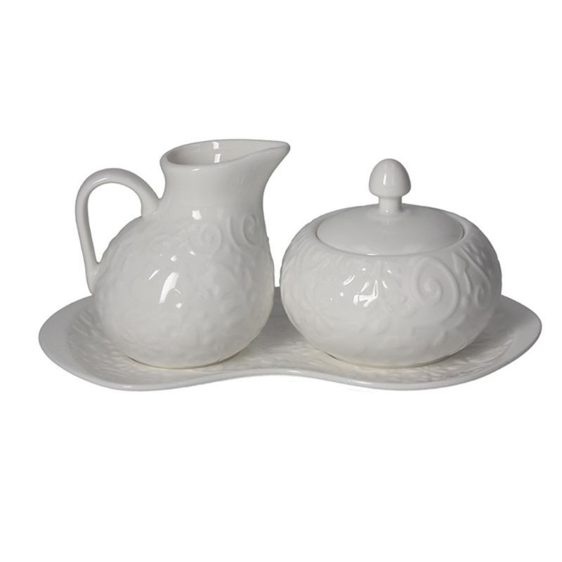 Set od 3 komada – zdjelica za šećer, posudica za vrhnje i tanjurić