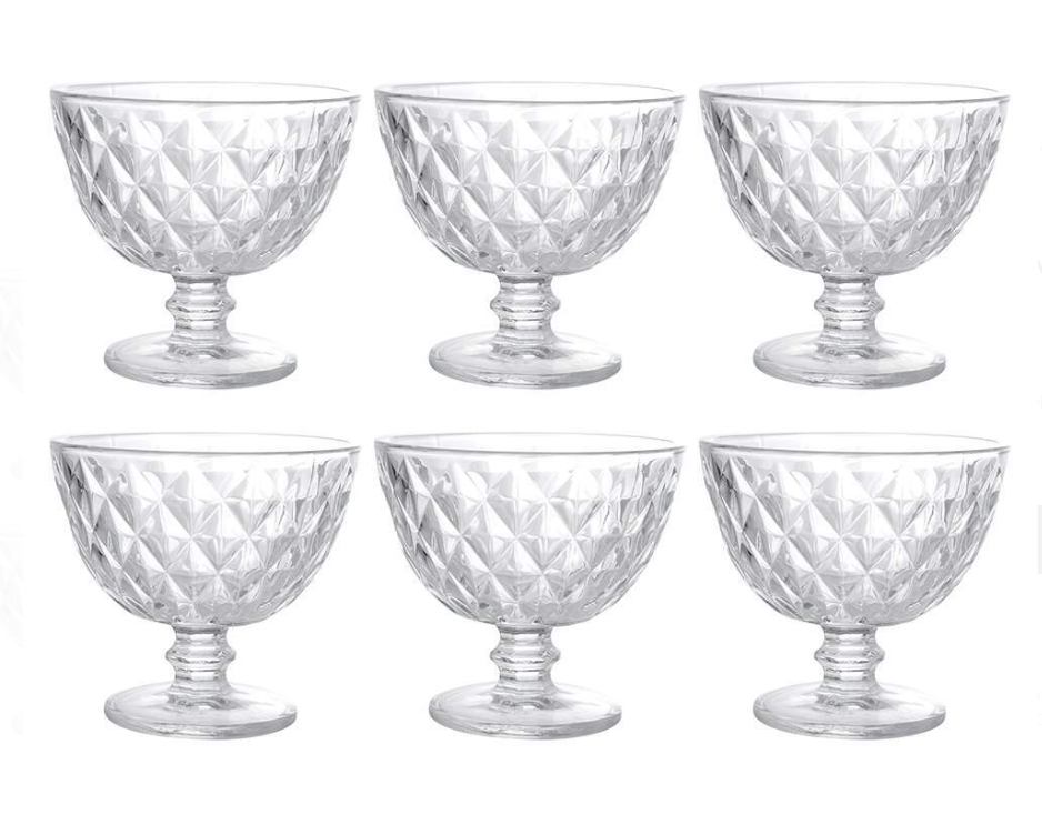Set 6 zdjela za sladoled 280 cc Glass Transparente