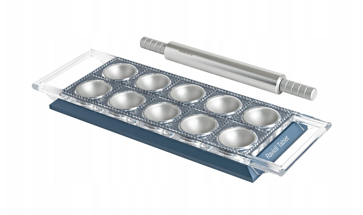 Marcato Design Line – Kalup za ravioli 5 × 5 cm (10 kom), svjetloplavi