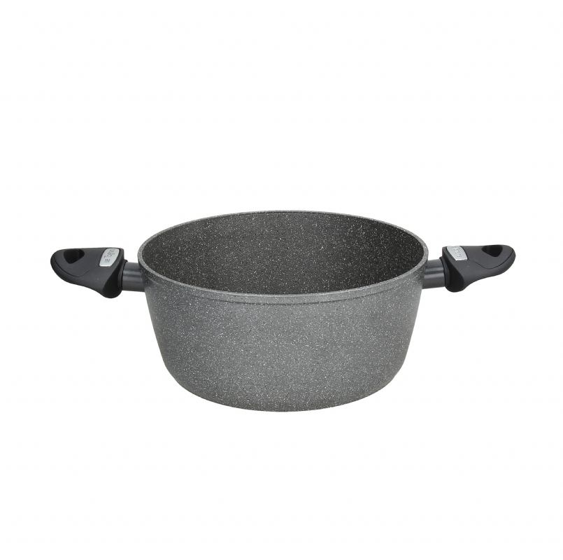 Niski lonac 20 cm s 2 ručke – Mythos Marble Nero Floatec