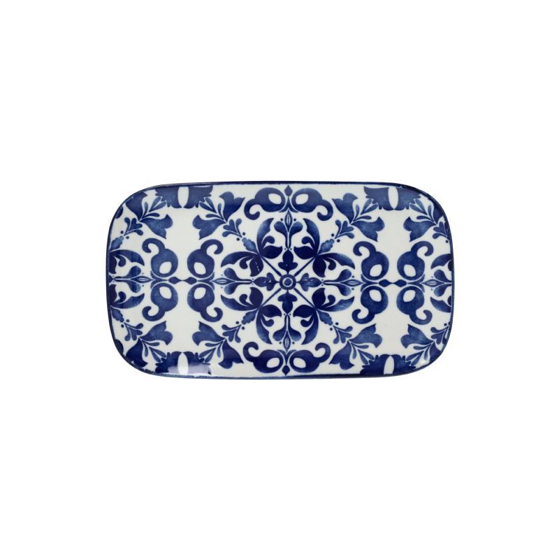 Tanjur za serviranje pravokutni 30×17 cm Madison Ortigia plavi