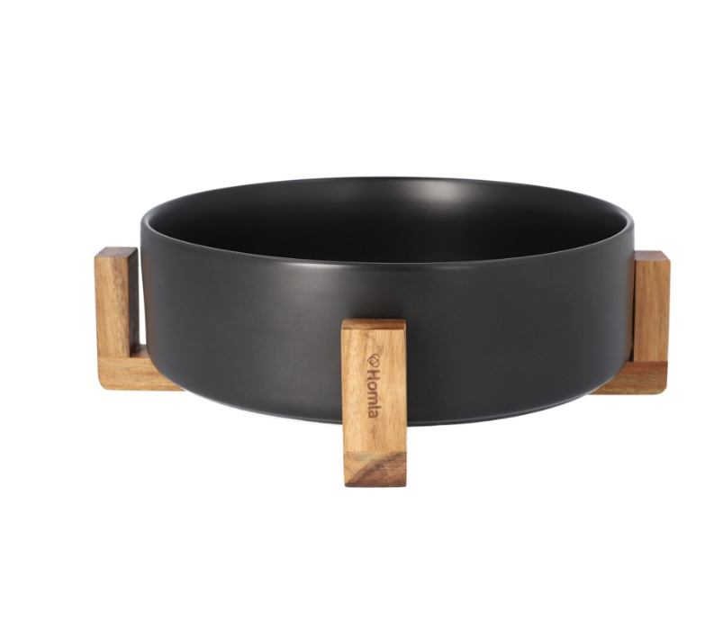 Keramička zdjela za salatu crna 32 cm - Homla