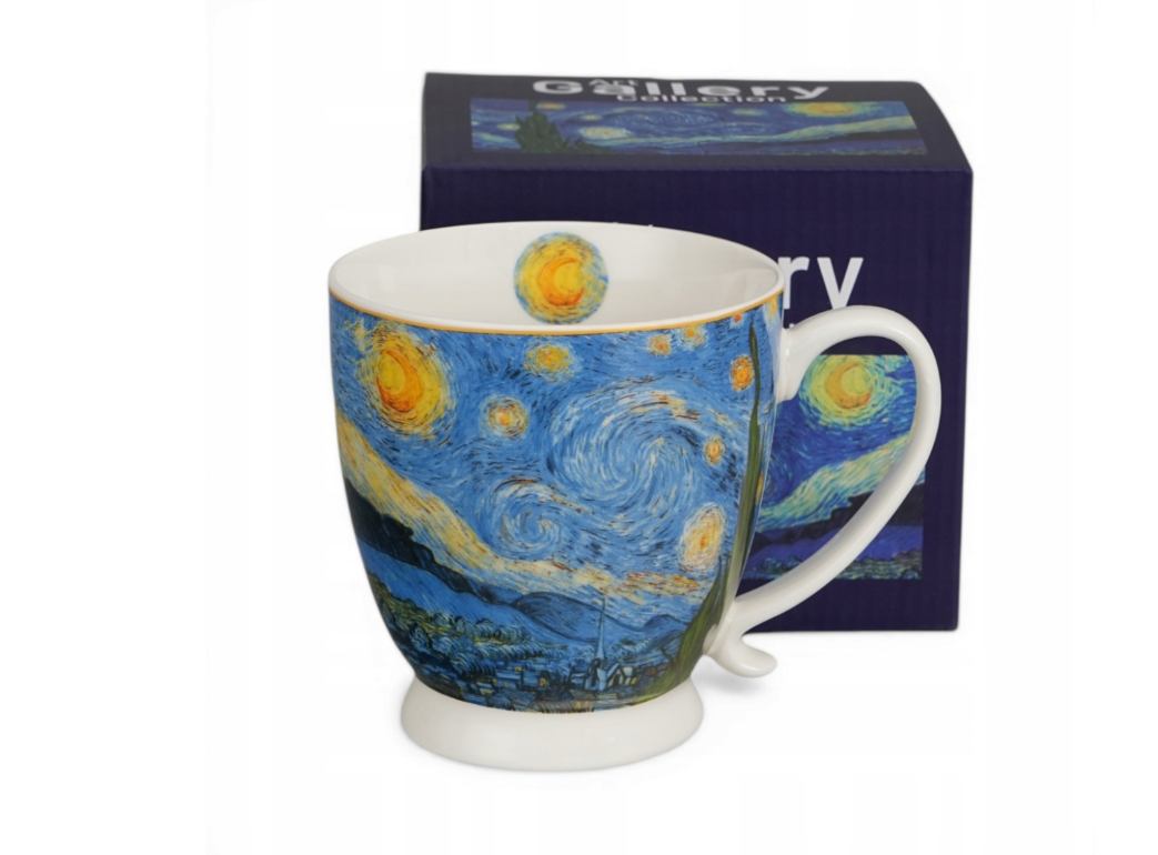 Keramička šalica na stopici – Starry Night, inspiriran Van Goghom, 500 ml (Duo van Gogh linija)