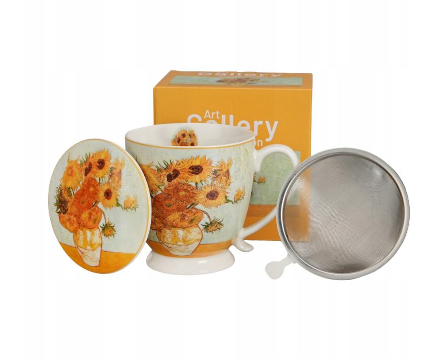 Porculanska šalica s infuzerom 500 ml – Van Gogh „Suncokreti”