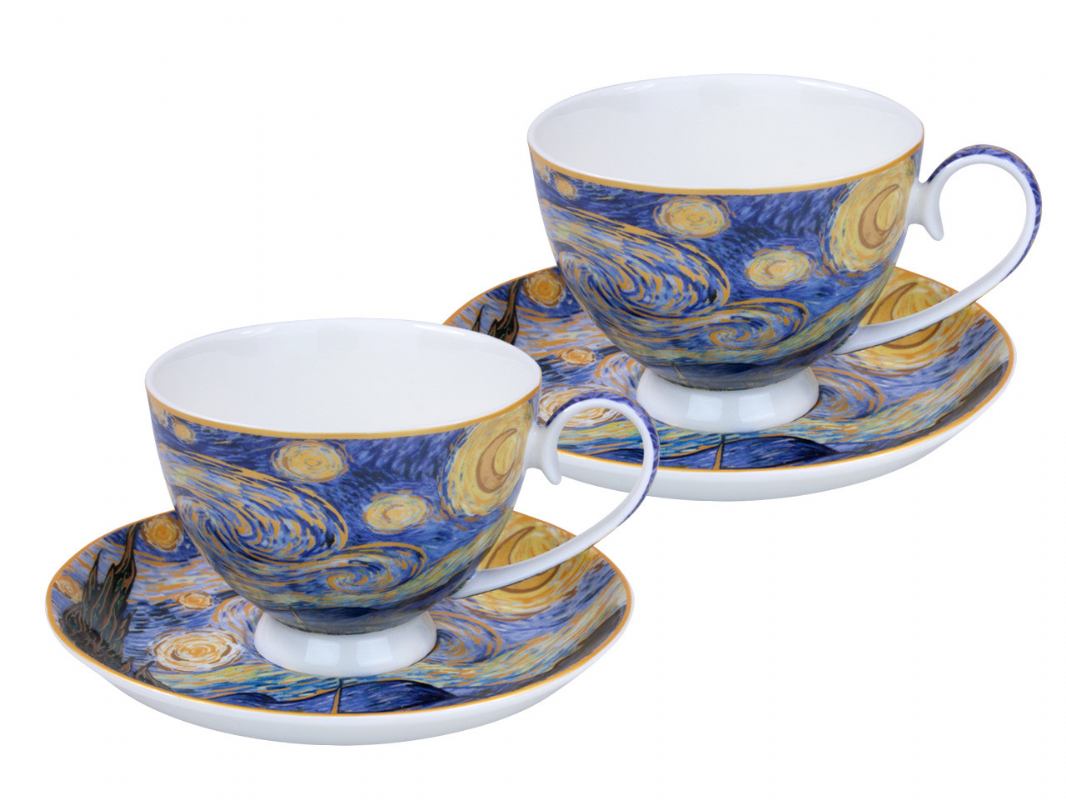 Set od 2 cappuccino šalice – Van Gogh „Zvjezdana noć”, 250 ml
