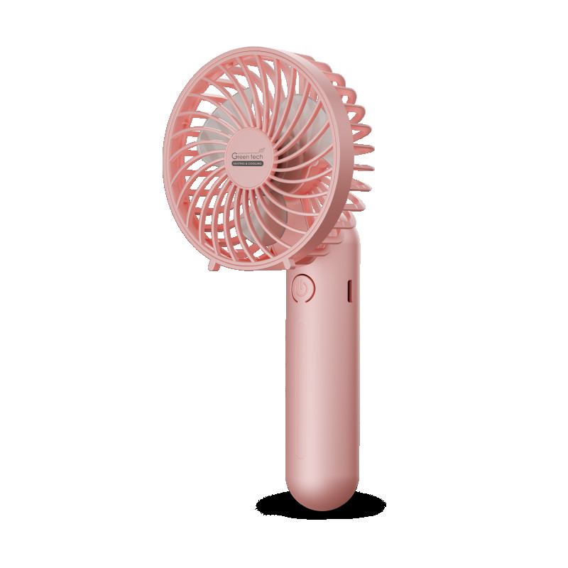 Green Tech Prijenosni Bežični Ventilator 1.1W – USB punjenje, 3 brzine, rozi
