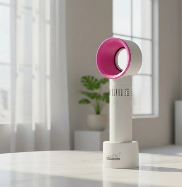 Ventilator prijenosni Green Tech 1,9w bijeli+pink