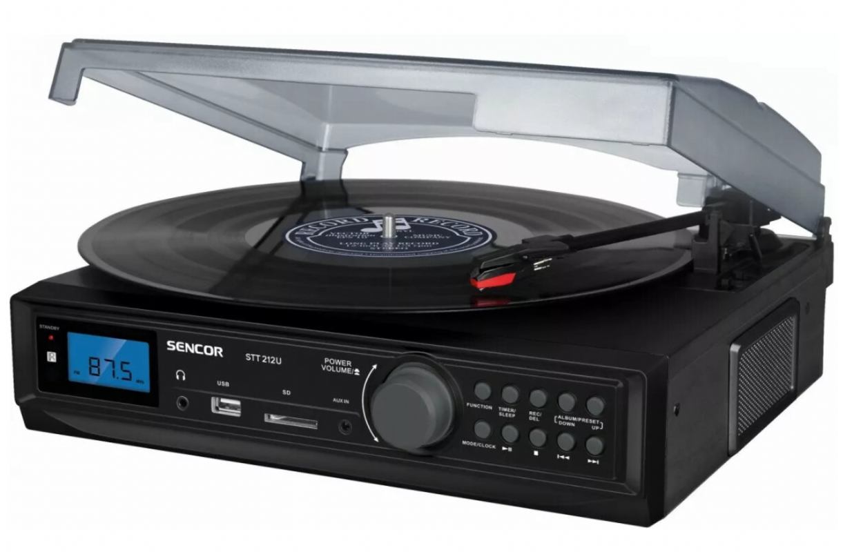 Prijenosni gramofon SENCOR STT 212U – Bluetooth, USB MP3, kompaktni dizajn