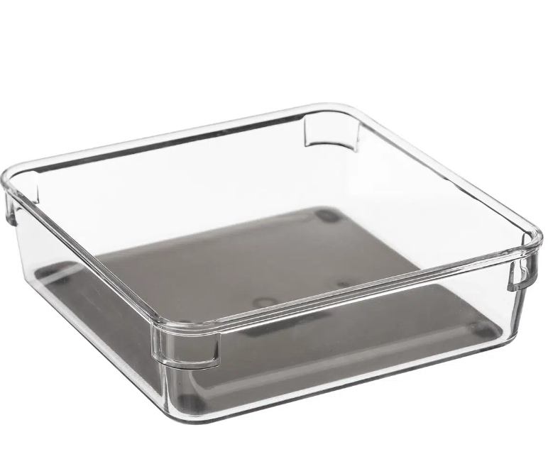 FIVE kuhinjski organizator Tidy Smart 16×16×4,5 cm – PET/TPE/TPR/guma, tamnosivi