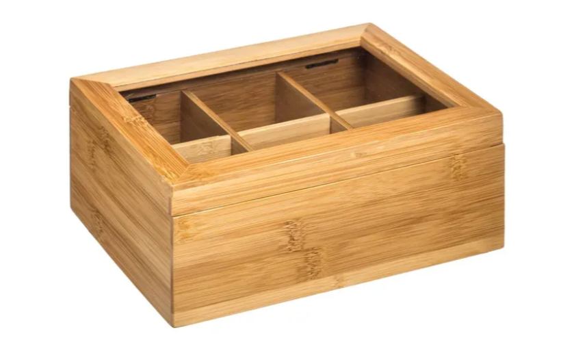 Kutija za čaj s pregradama – 21,9 × 15,7 × 8,7 cm