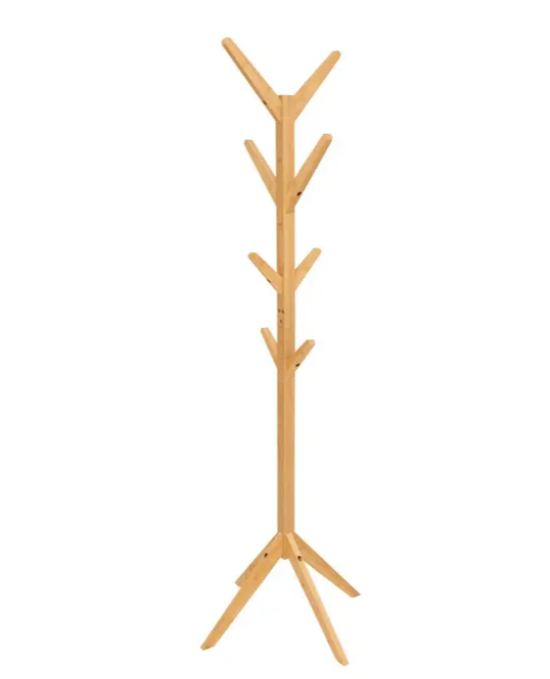 Bambus stalak za odjeću – 8 kuka, prirodna boja, 178×60×60 cm