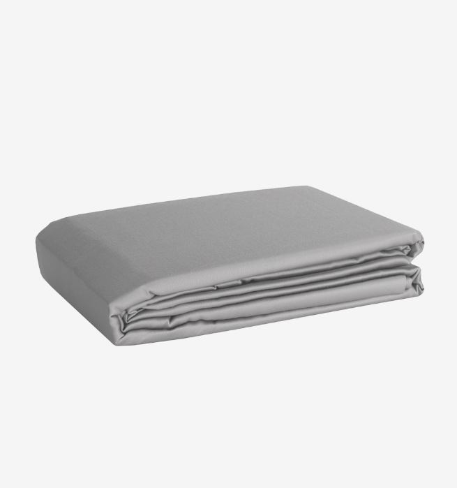 Satenska pamučna plahta s gumicom – siva, 100% pamuk, 125 g/m², dubina 30 cm160/200+30