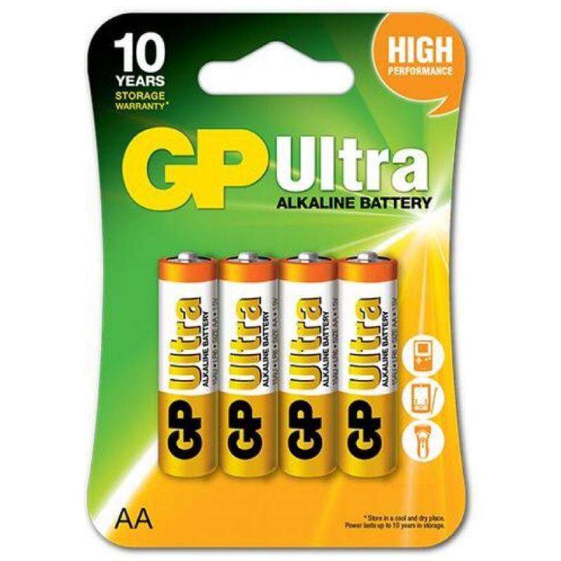 GP Ultra Alkaline LR6 AA – alkalne baterije, blister 4 kom