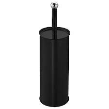 WC ČETKA I POSTOLJE  CRNI fi10cm *38h METALNI 